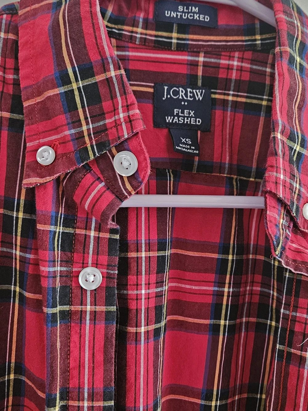J. Crew Men’s Red Plaid Button-Down Shirt